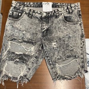 ONE by OneTeaspoon Trashed Free Birds Denim Shorts